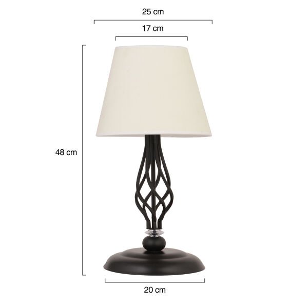 Lupin Beyaz Şapkalı Siyah Masa Lambası Modern Tasarım Salon-Yatak Odası Retro Abajur