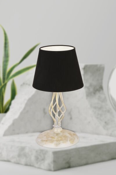 LUPİN SİYAH ŞAPKALI BEYAZ ABAJUR