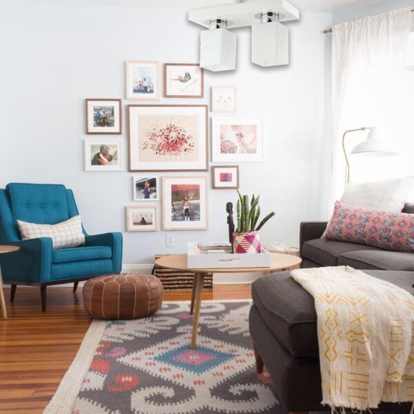 Kare 2Li Modern Plafonyer Genç Odası MutfakYatak Odası Avize