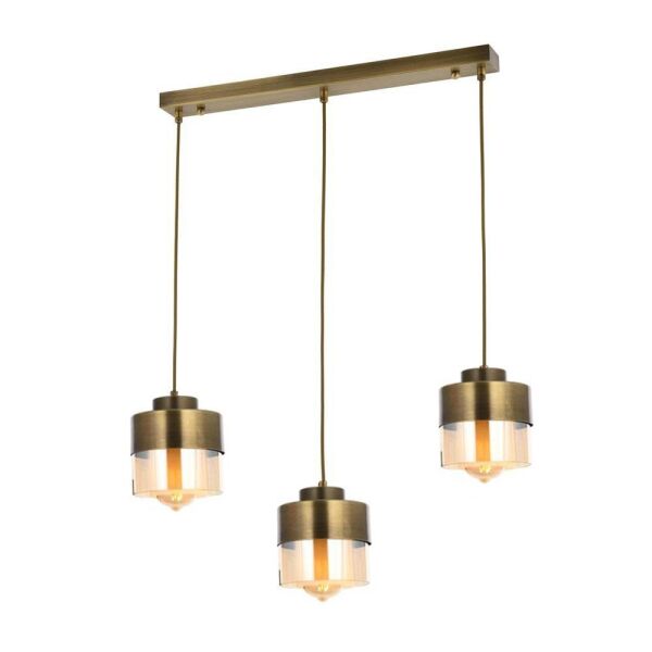 Boris 3Lü Sıralı Komple Eskitme Sarkıt Modern Genç Odası Mutfak Salon Avize