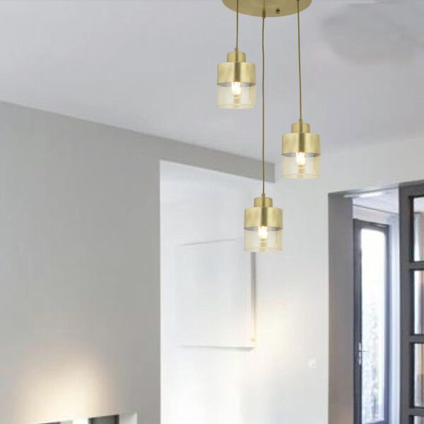 Boris 3Lü Yuvarlak Komple Eskitme Sarkıt Modern Genç Odası Mutfak Salon Avize