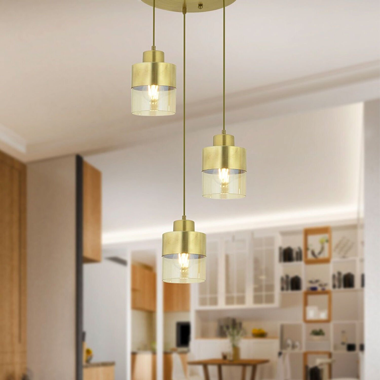 Boris 3Lü Yuvarlak Komple Eskitme Sarkıt Modern Genç Odası Mutfak Salon Avize