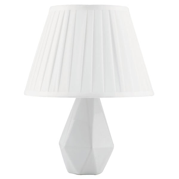 Tardu Beyaz Şapkalı Beyaz Seramik  Salon-Yatak Odası Tasarım Abajur