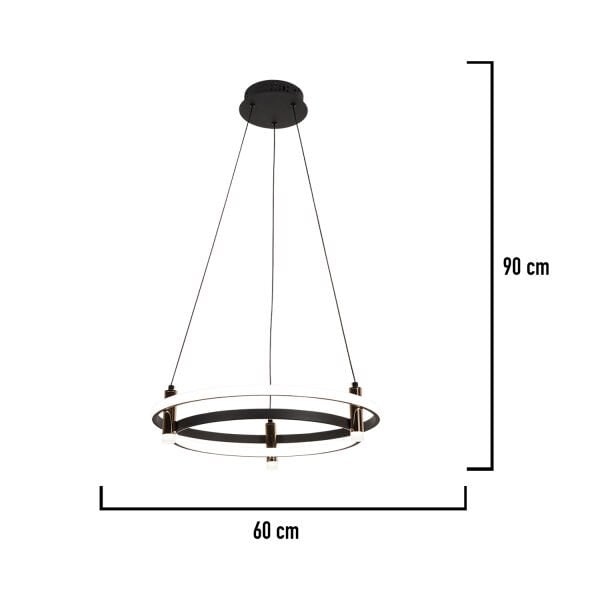 Blom Yuvarlak 112 Watt Siyah  Modern Oturma Odası Salon Sarkıt Led Avize