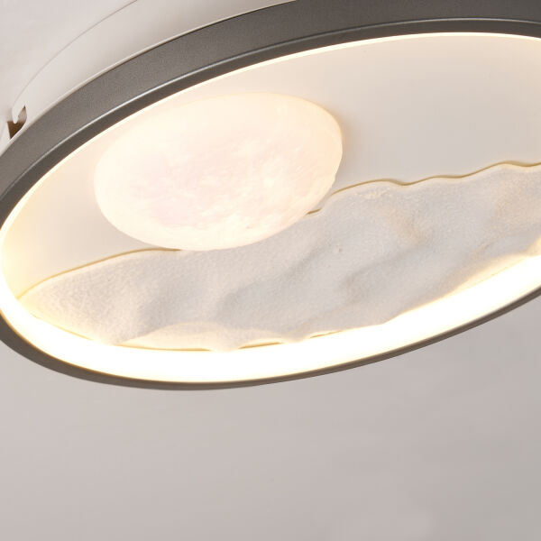 Skala 30'luk Ay Figürlü Yuvarlak 48 Watt Plafonyer Led Avize