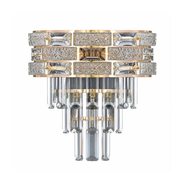Dolares Gold 40 Watt Kristal Taşlı Duvar Lambası Salon Aplik