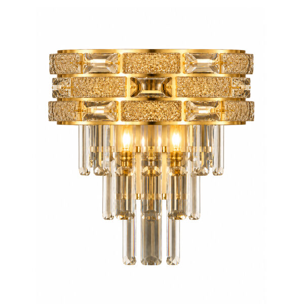 Dolares Gold 40 Watt Kristal Taşlı Duvar Lambası Salon Aplik