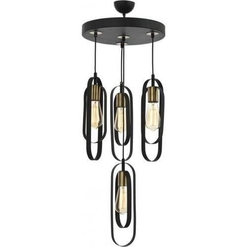 Koza 4Lü Siyah Sarkıt Modern Genç Odası Mutfak Retro Salon Avize