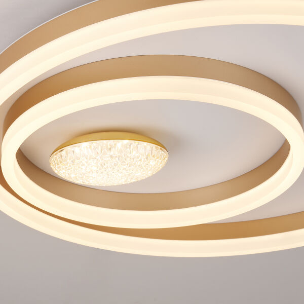 Lumix 50'lik 96 Watt Yuvarlak Gold Plafonyer Led Avize