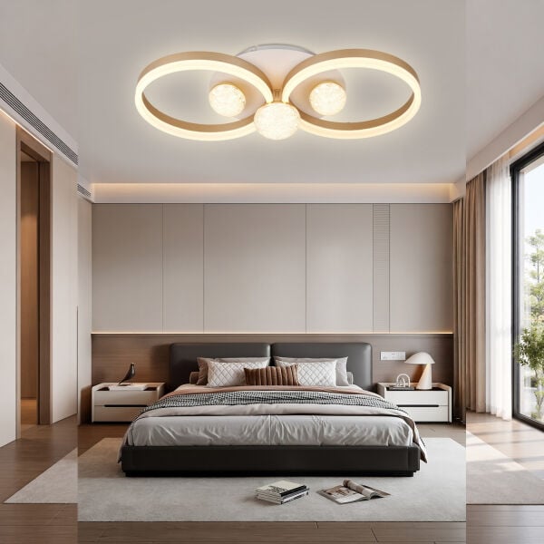 Velox 60'lık 98 Watt Yuvarlak Gold Plafonyer Led Avize