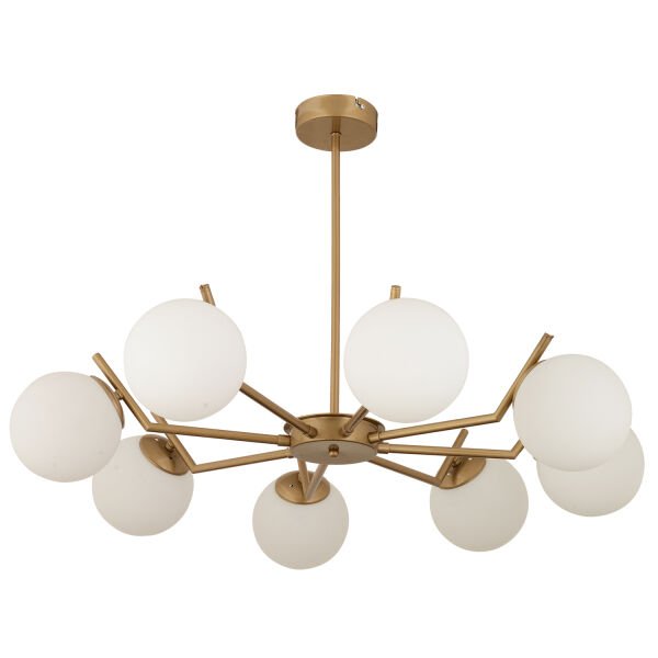 Sara 8Li Eskitme Boyalı Beyaz Camlı Modern Genç Odası Yemek Masası Üstü Salon Avize