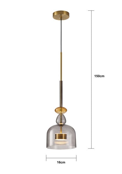 Lumınıs 12W Modern Tekli LED Avize - Salon ve Mutfak Aydınlatma