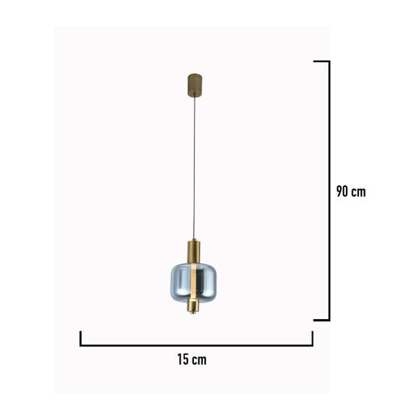Mary 4 Watt Tekli Füme Camlı 4 Watt Modern Salon Led Sarkıt Avize