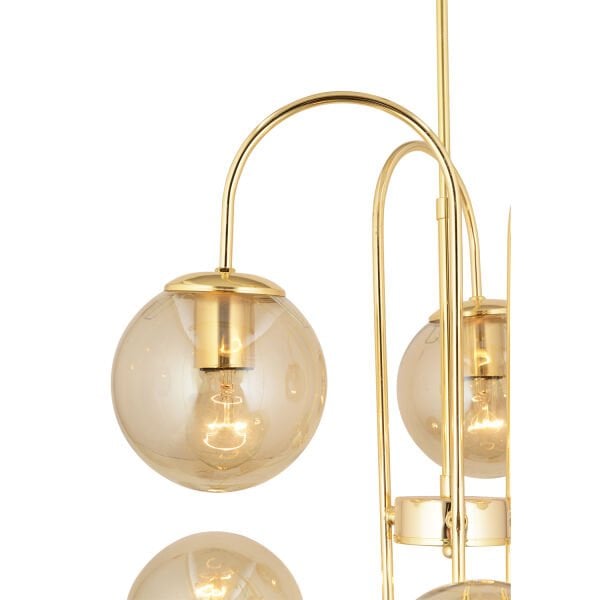 Sosa 6Lı Gold Bal Camlı Modern Genç Odası Cafe Restoran için Uygun Salon Avize