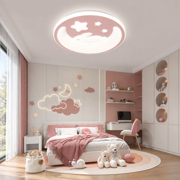 Varelli Pembe 120 Watt Plafonyer Çocuk Odası Led Avize