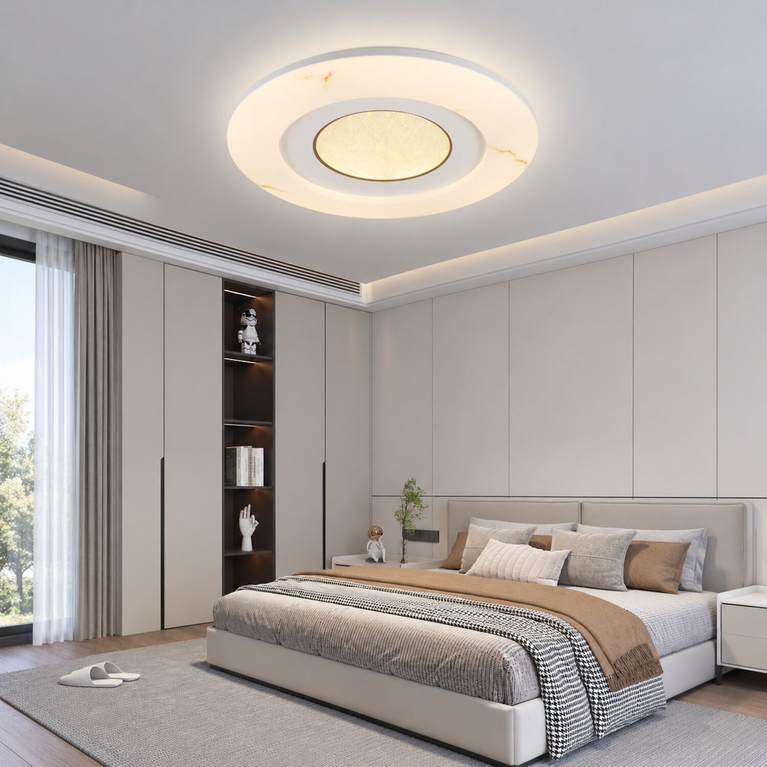 Alvera 50'lik Yuvarlak Ledli 140 Watt Plafonyer 3 Renkli Avize