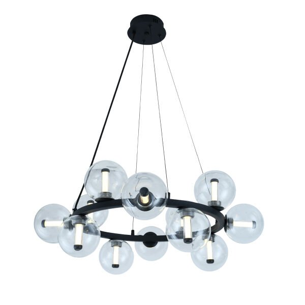 Neval 12'li Yuvarlak Siyah 13 Watt Gold Oturma Odası, Salon Sarkıt Avize