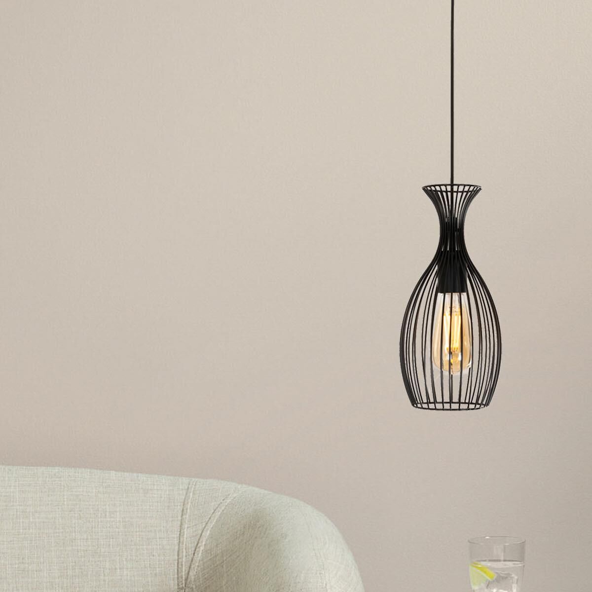 Luti Tekli Telli Siyah Modern Sarkıt Mutfak Salon Sarkıt Avize