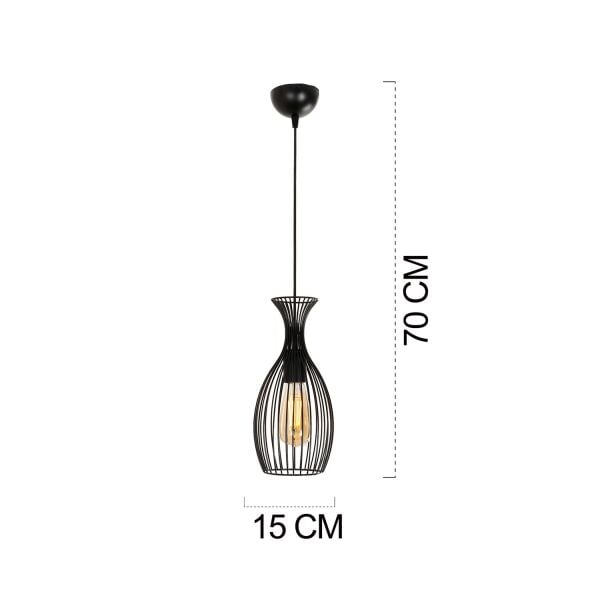 Luti Tekli Telli Siyah Modern Sarkıt Mutfak Salon Sarkıt Avize