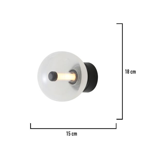 Neval Siyah Gold 2 Watt Modern Yatak Başı, Modern Salon Aplik