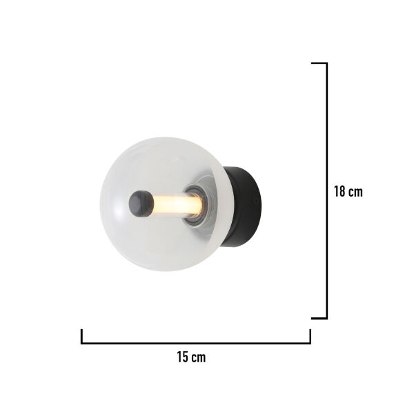 Neval Siyah Gold 2 Watt Modern Yatak Başı, Modern Salon Aplik