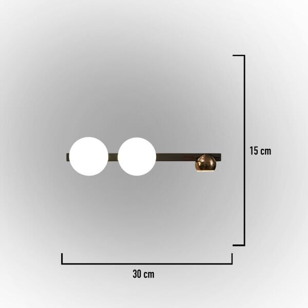 Dilay 3'lü Siyah Gold 20 Watt Modern, Yatak Başı, Salon Led Aplik