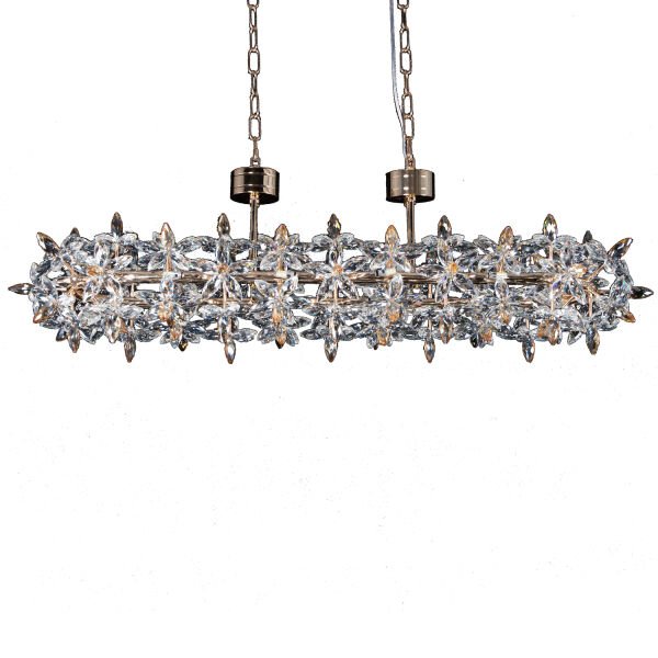 Mercan Sıralı Gold Kristal Taşlı Modern Oturma Odası, Yemek Masası Üstü, Salon Avize