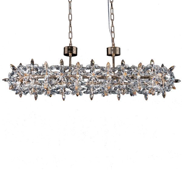 Mercan Sıralı Gold Kristal Taşlı Modern Oturma Odası, Yemek Masası Üstü, Salon Avize