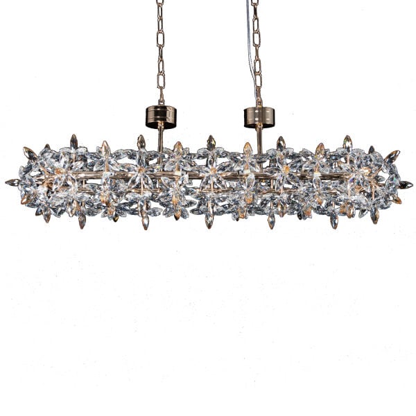 Mercan Sıralı Gold Kristal Taşlı Modern Oturma Odası, Yemek Masası Üstü, Salon Avize