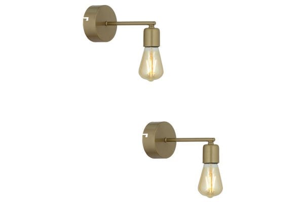 Binay Eskitme 2'li Retro Aplik Seti Yatak Odası-Yatak başı,Cafe,Restoran için Duvar Lambası