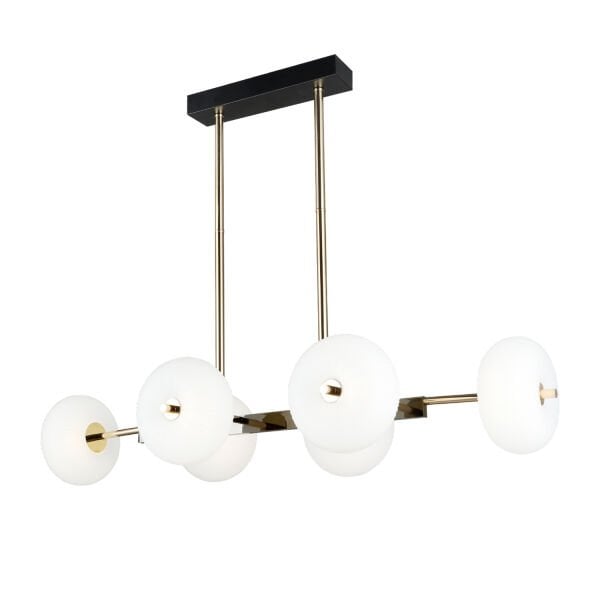 Sanya Sıralı 60 Watt Siyah Gold Modern Oturma Odası, Yemek Masası Üstü,  Salon Avize
