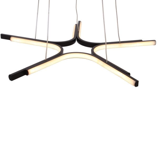 Simon Mat Siyah Boyalı 50 Watt Led 300K Salon Oturma Odası Genç Odası Ledli Avize