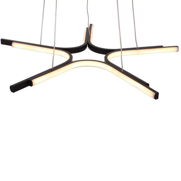 Simon Mat Siyah Boyalı 50 Watt Led 300K Salon Oturma Odası Genç Odası Ledli Avize