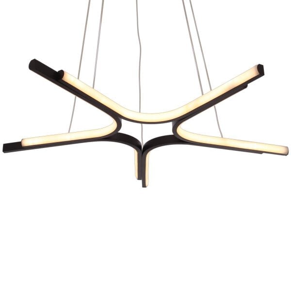 Simon Mat Siyah Boyalı 50 Watt Led 300K Salon Oturma Odası Genç Odası Ledli Avize