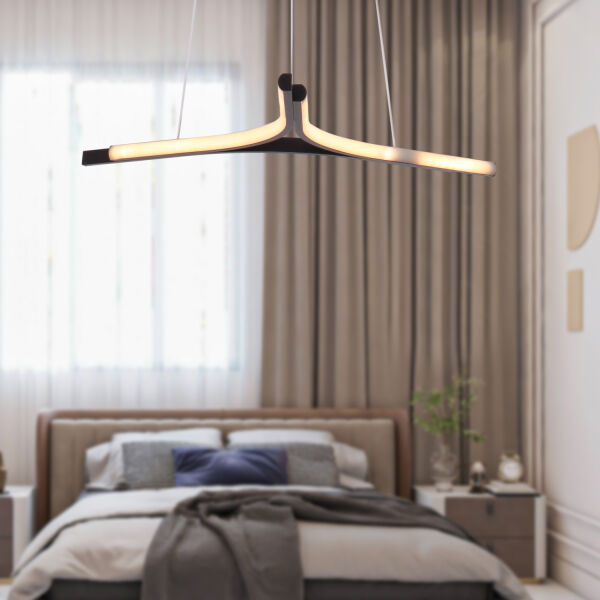 Simon Mat Siyah Boyalı 30 Watt Led 300K Salon Oturma Odası Genç Odası Ledli Avize