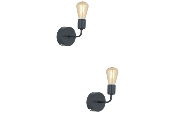 Core Siyah 2'li Aplik Seti Yatak Odası-Yatak başı,Cafe,Restoran için Duvar Lambası