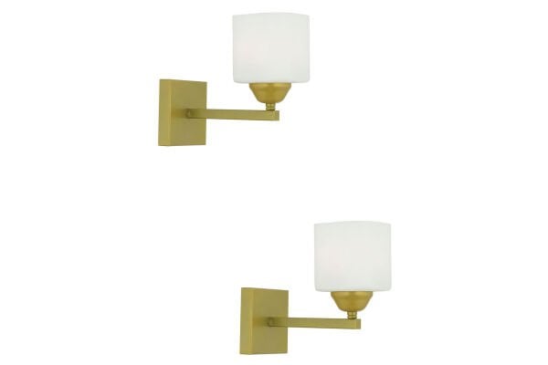 Minel Gold Boyalı 2'li Aplik Seti Yatak Odası-Yatak başı,Cafe,Restoran için Duvar Lambası