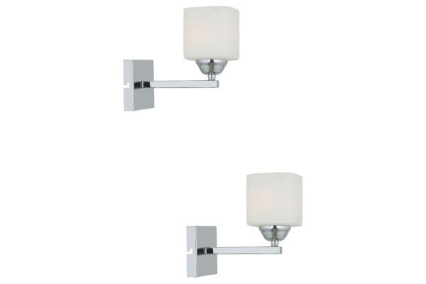 Minel Krom Kaplama 2'li Aplik Seti Yatak Odası-Yatak başı,Cafe,Restoran için Duvar Lambası