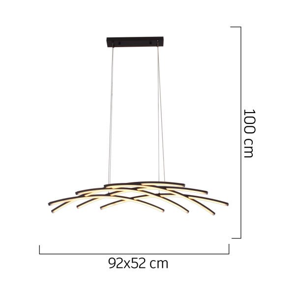 Brian Mat Siyah Boyalı 3000K 78 Watt Sarkıt Yemek Odası Salon Oturma Odası Ledli Avize