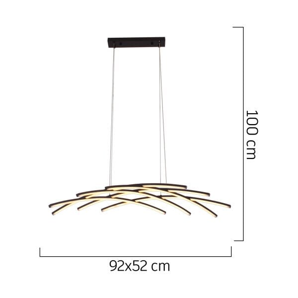 Brian Mat Siyah Boyalı 3000K 78 Watt Sarkıt Yemek Odası Salon Oturma Odası Ledli Avize