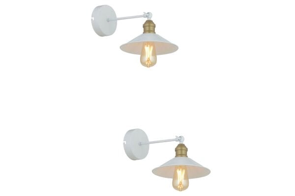 Yekta Beyaz 2'li Aplik Seti Yatak Odası-Yatak başı,Cafe,Restoran için Duvar Lambası