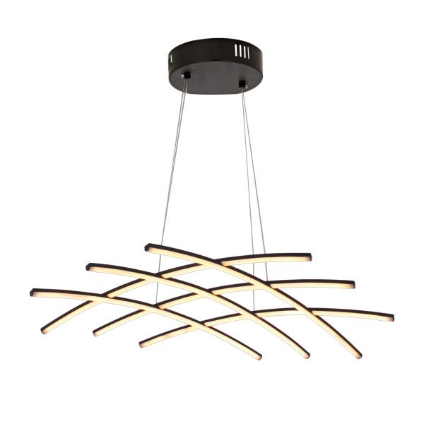 Brian Mat Siyah Boyalı 3000K 58 Watt Sarkıt Salon Oturma Odası Ledli Avize