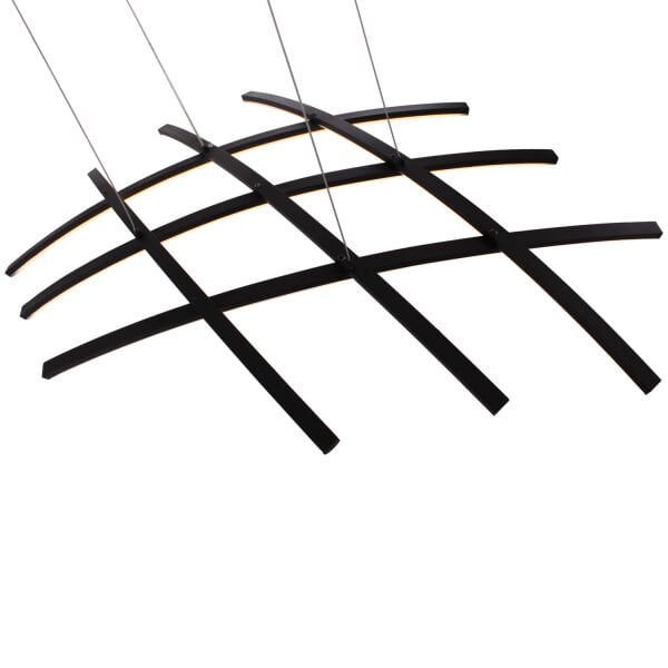 Brian Mat Siyah Boyalı 3000K 58 Watt Sarkıt Salon Oturma Odası Ledli Avize