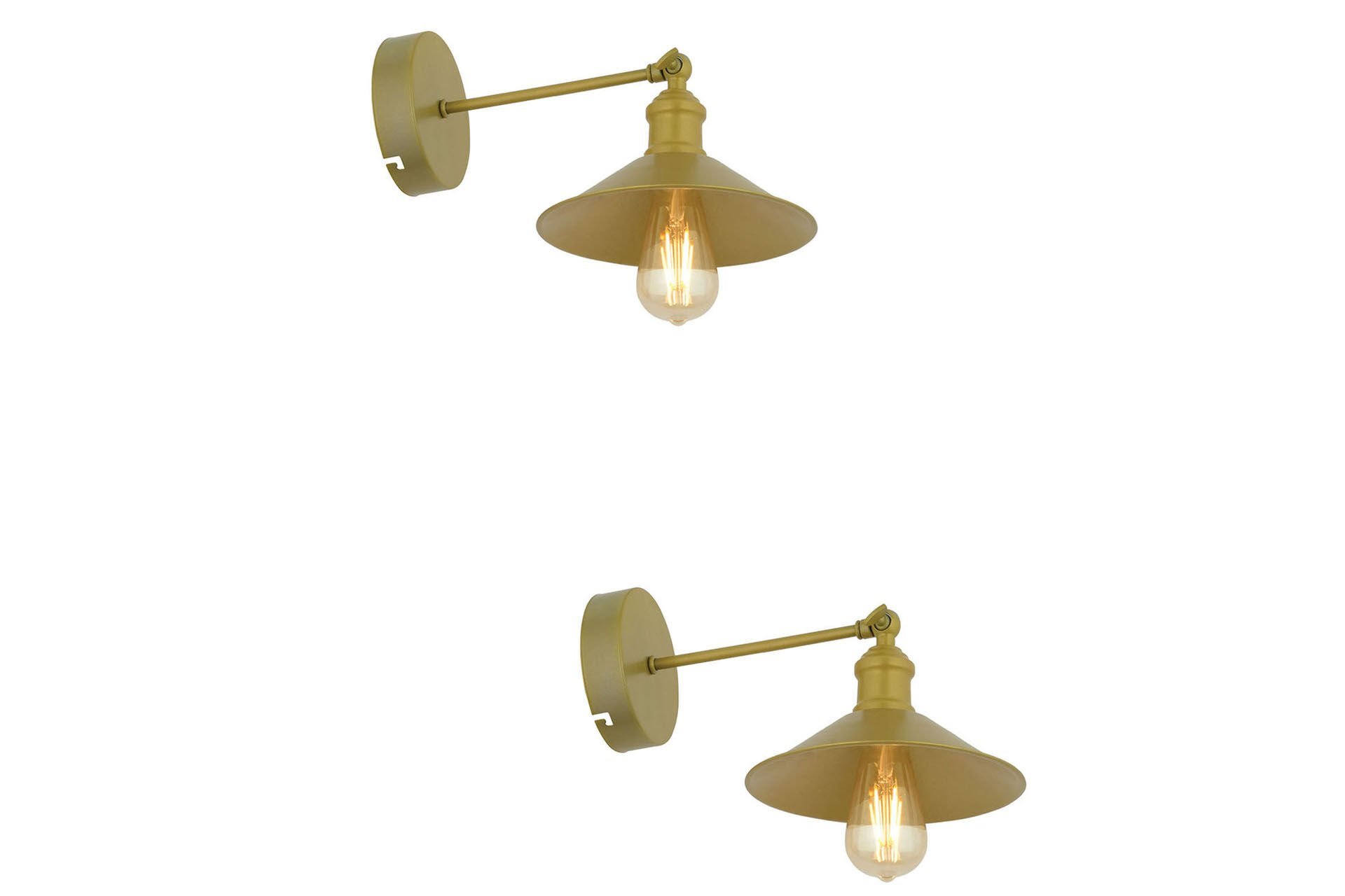 Yekta Gold Boyalı 2'li Aplik Seti Yatak Odası-Yatak başı,Cafe,Restoran için Duvar Lambası