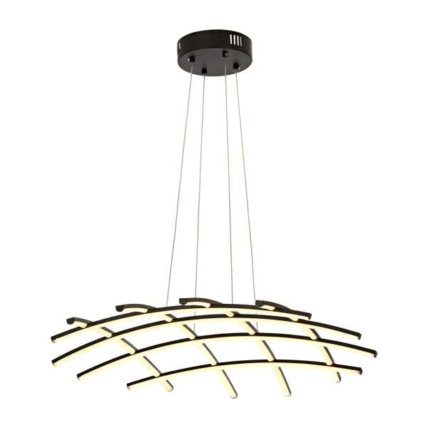 Brian Mat Siyah Boyalı 3000K 92 Watt Sarkıt Salon Oturma Odası Ledli Avize