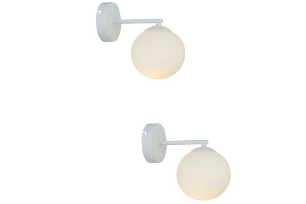 Elvin Beyaz 2'li Aplik Seti Yatak Odası-Yatak başı,Cafe,Restoran için Duvar Lambası