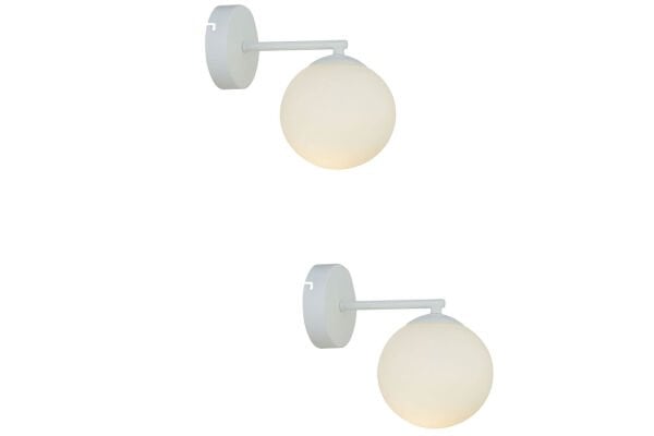 Elvin Beyaz 2'li Aplik Seti Yatak Odası-Yatak başı,Cafe,Restoran için Duvar Lambası