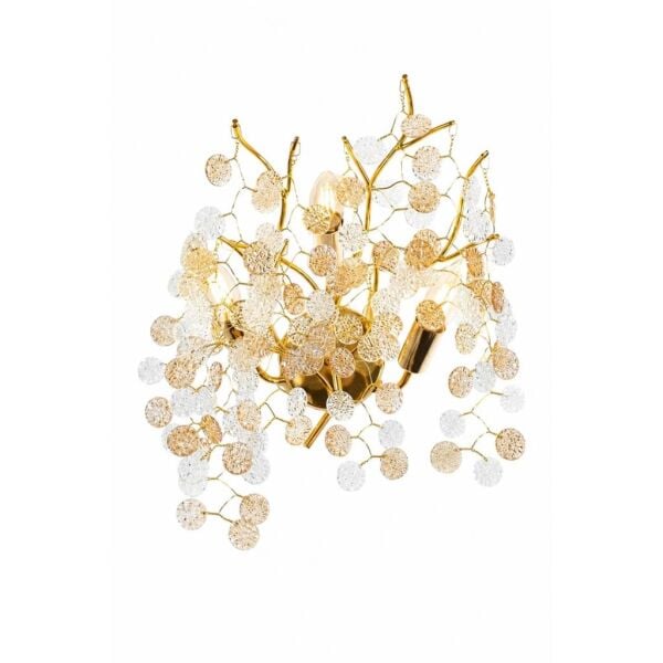 Masal Gold Kristal Taşlı Modern, Oturma Odası,Duvar Lambası  Salon Aplik