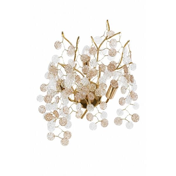 Masal Gold Kristal Taşlı Modern, Oturma Odası,Duvar Lambası  Salon Aplik