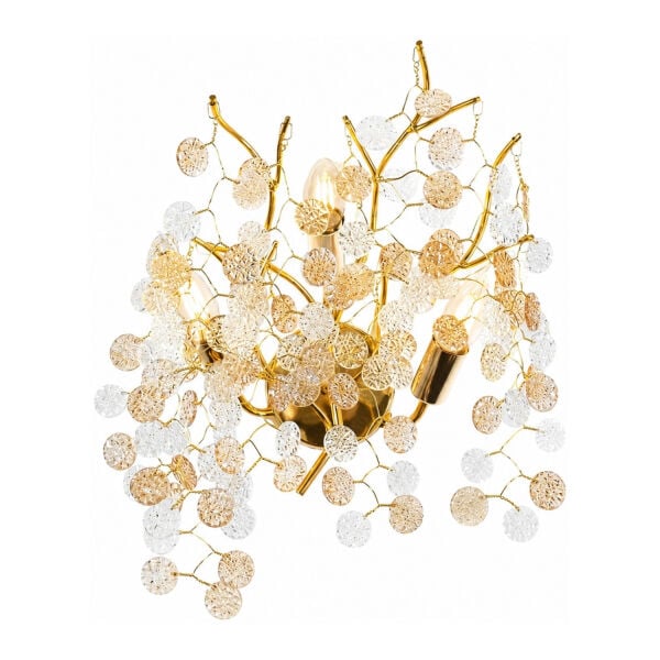 Masal Gold Kristal Taşlı Modern, Oturma Odası,Duvar Lambası  Salon Aplik
